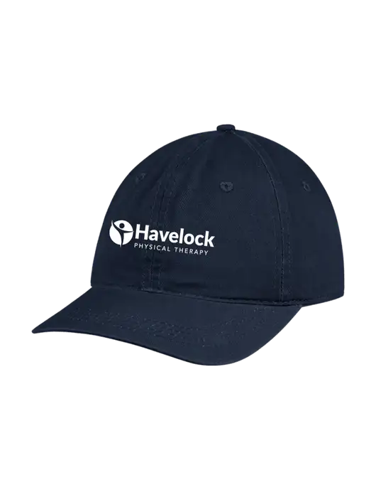 Garment Washed Unstructured Twill Navy Cap w/Havelock Logo