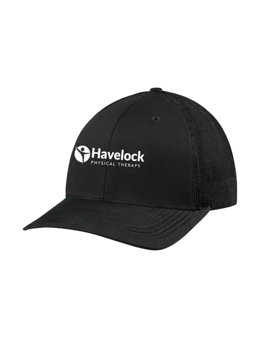 Richardson Adjustable Snapback Original 112 Trucker Cap Black w/Black Mesh w/Havelock Logo