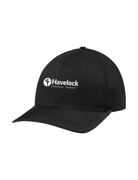 Richardson Adjustable Snapback Original 112 Trucker Cap Black w/Black Mesh w/Havelock Logo