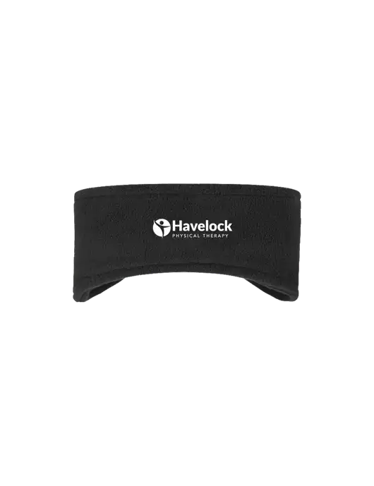 Black Stretch Fleece Headband w/Havelock Logo