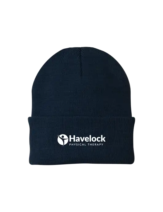 Navy Knit Cap w/Havelock Logo
