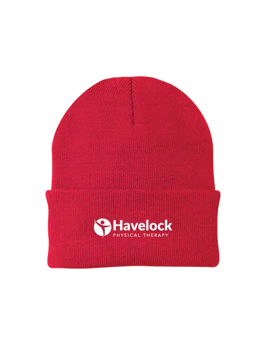 Red Knit Cap w/Havelock Logo