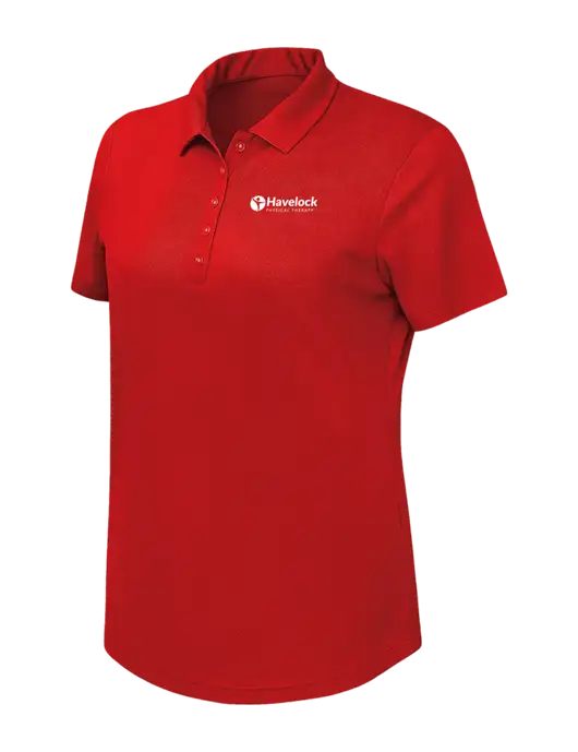 Callaway Womens Birdseye Red Polo w/Havelock Logo