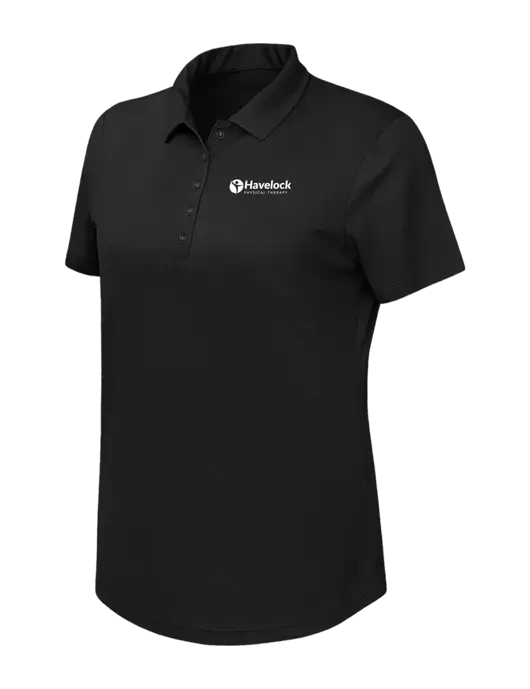 Callaway Womens Birdseye Black Polo w/Havelock Logo