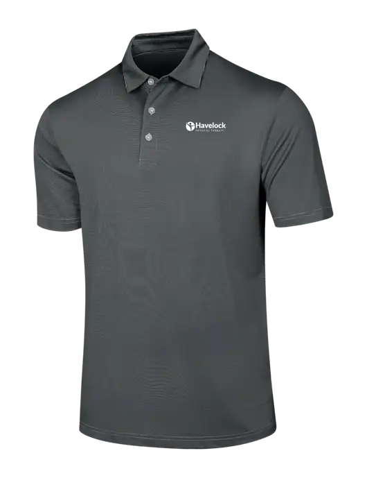 Callaway Black Fine Line Stripe Polo w/Havelock Logo