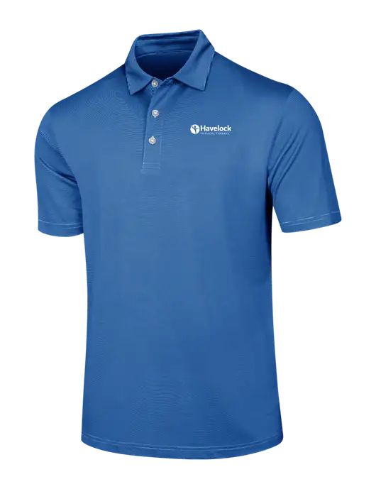 Callaway Royal Blue Fine Line Stripe Polo w/Havelock Logo