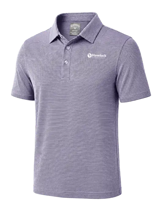 Callaway Navy Fine Line Stripe Polo w/Havelock Logo