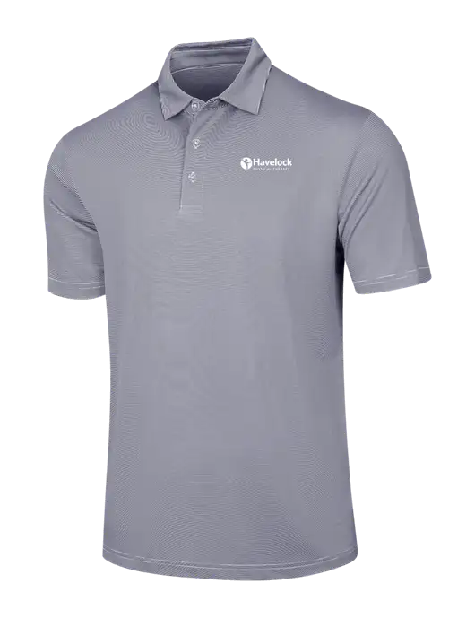 Callaway Navy Fine Line Stripe Polo w/Havelock Logo