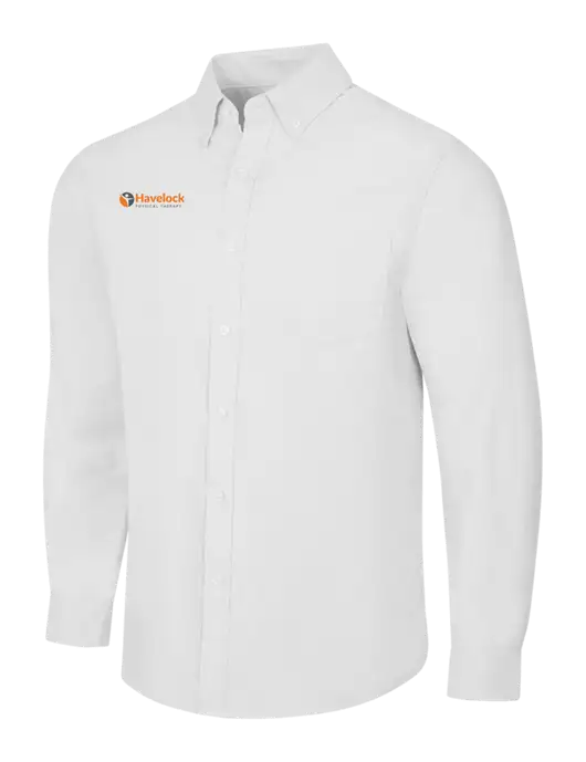 White SuperPro Oxford Shirt w/Havelock Logo