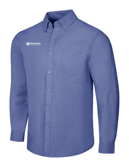 Navy SuperPro Oxford Shirt w/Havelock Logo