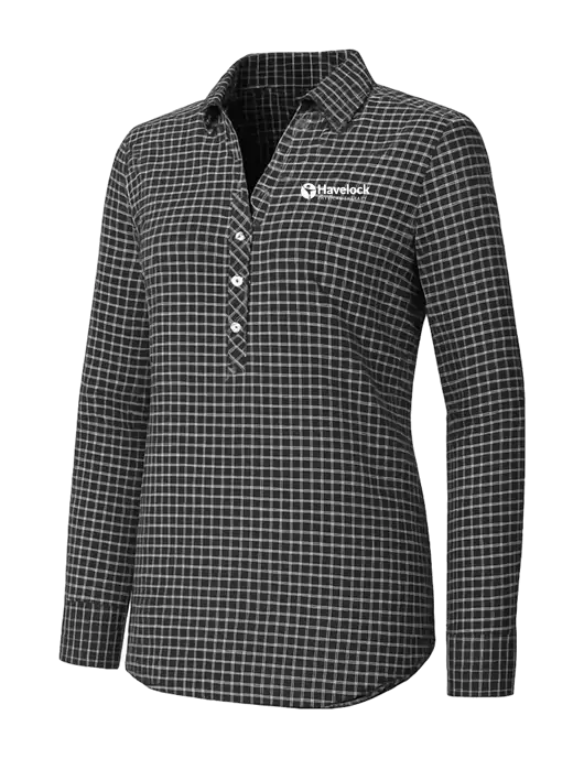 Womens Dark Grey/White City Stretch Shirt w/Havelock Logo