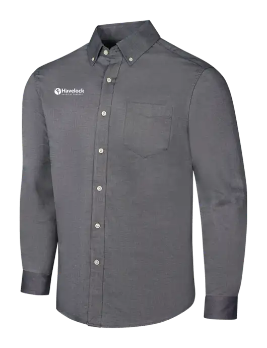 Dark Grey SuperPro Oxford Shirt w/Havelock Logo