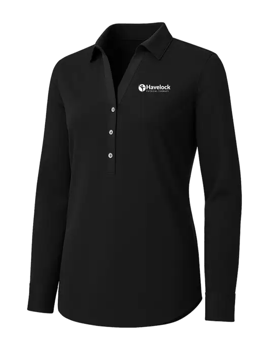 Womens Black City Stretch Shirt w/Havelock Logo