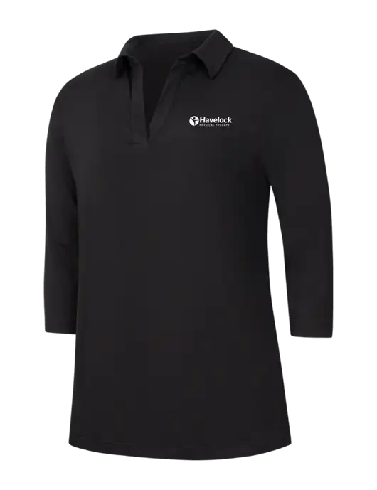 Womens Black Luxe Knit Tunic w/Havelock Logo