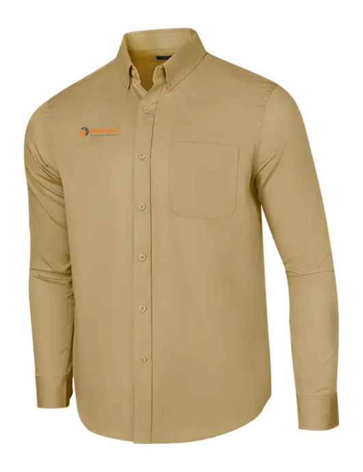 Long Sleeve Dark Tan Superpro React Twill Shirt w/Havelock Logo