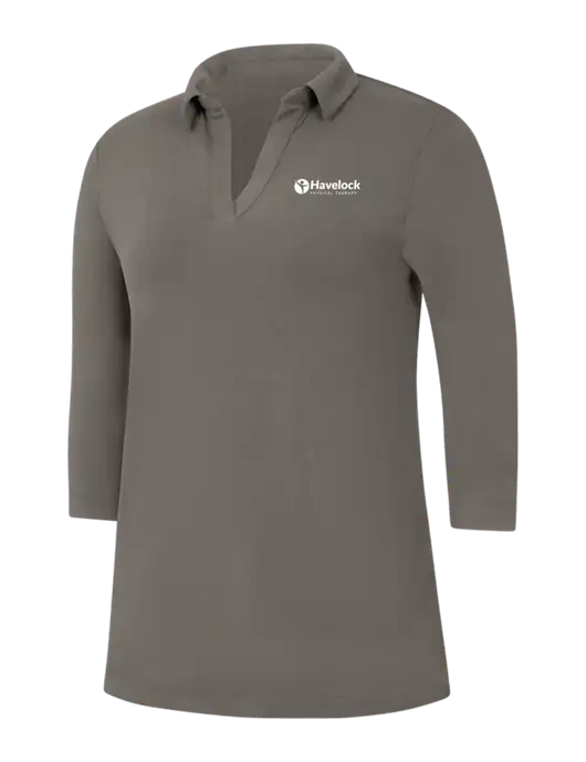 Womens Dark Grey Luxe Knit Tunic w/Havelock Logo