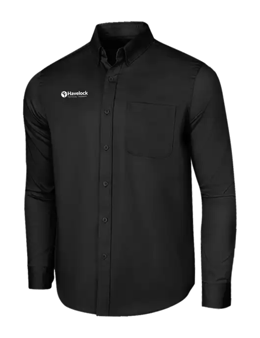 Long Sleeve Deep Black Superpro React Twill Shirt w/Havelock Logo