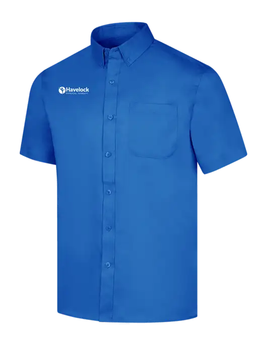 Short Sleeve Royal Blue Superpro React Twill Shirt w/Havelock Logo