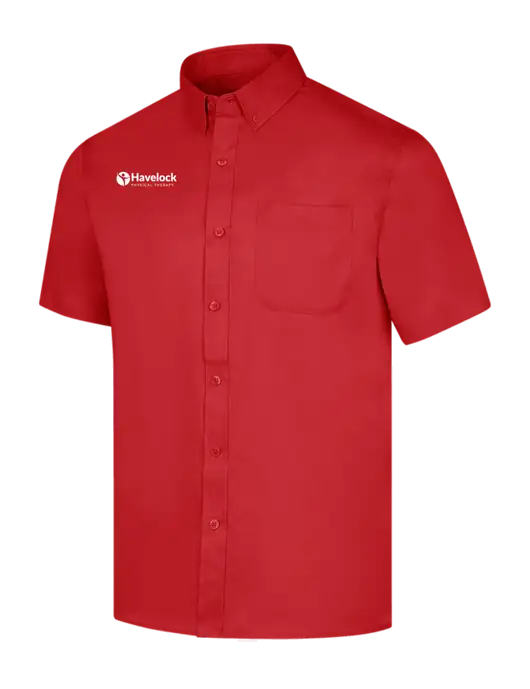 Short Sleeve Red Superpro React Twill Shirt w/Havelock Logo