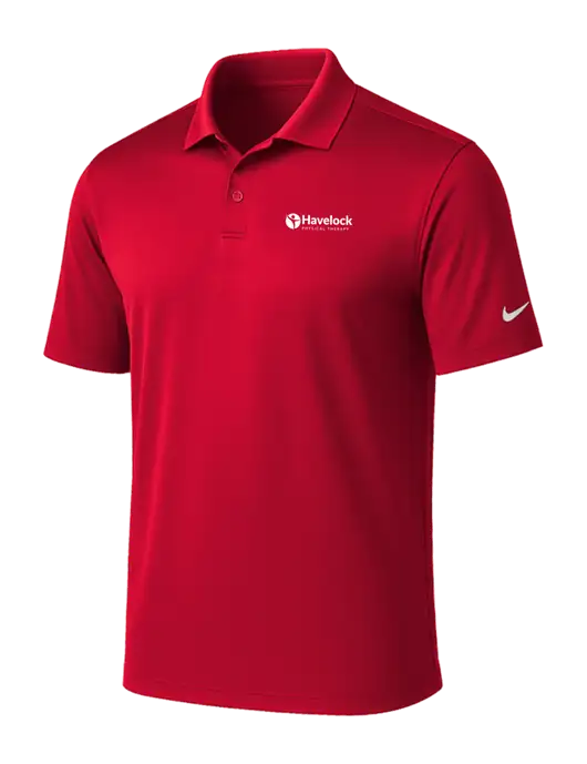 NIKE Red Victory Solid Polo w/Havelock Logo
