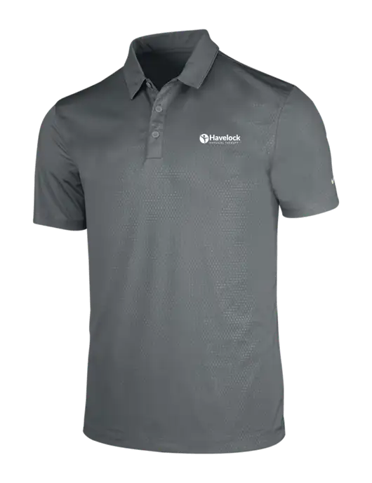 NIKE Medium Grey Dri-Fit Embossed Tri-Blade Polo w/Havelock Logo