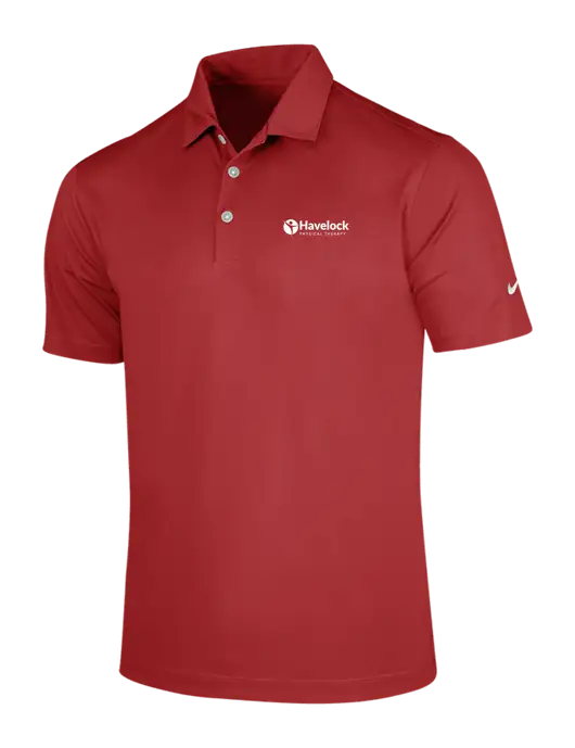 NIKE Red Dri-Fit Vertical Mesh Polo w/Havelock Logo