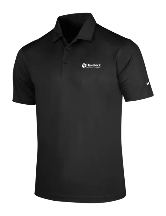NIKE Black Dri-Fit Vertical Mesh Polo w/Havelock Logo