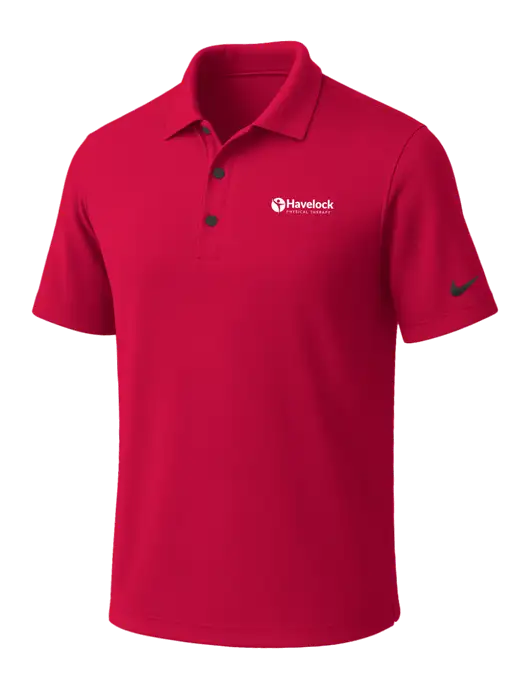 NIKE Red Dri-Fit Micro Pique Polo w/Havelock Logo