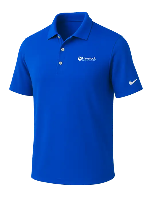 NIKE Royal Dri-Fit Micro Pique Polo w/Havelock Logo