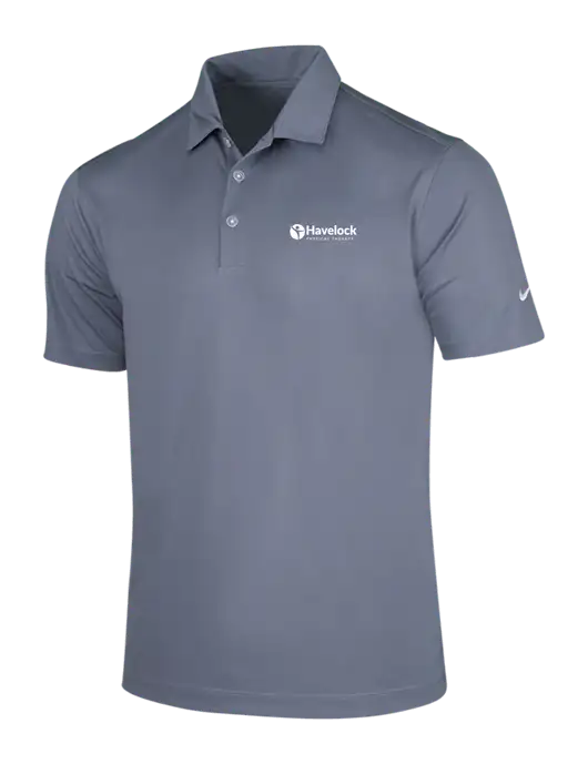 NIKE Medium Grey Dri-Fit Vertical Mesh Polo w/Havelock Logo