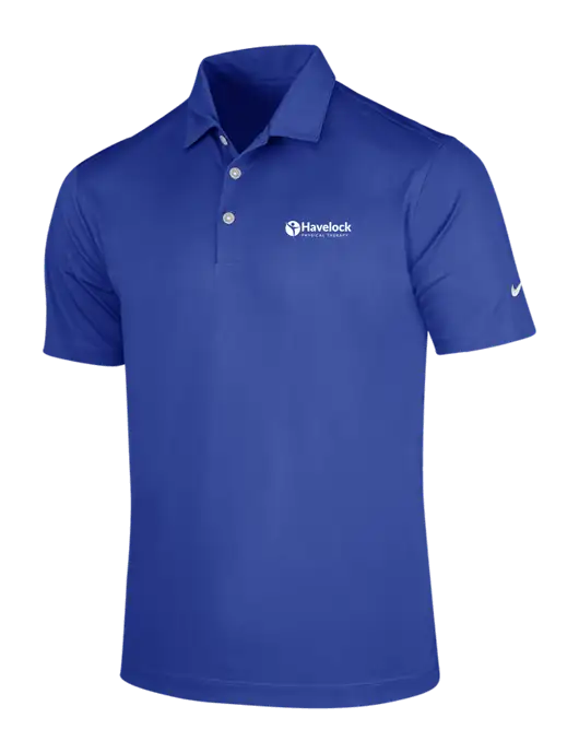 NIKE Dark Royal Dri-Fit Vertical Mesh Polo w/Havelock Logo