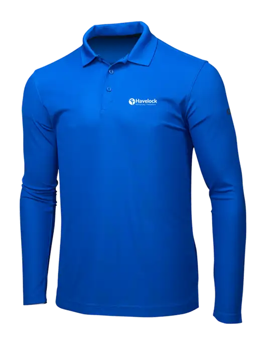 OGIO Royal Blue Caliber 2.0 Long Sleeve Polo w/Havelock Logo