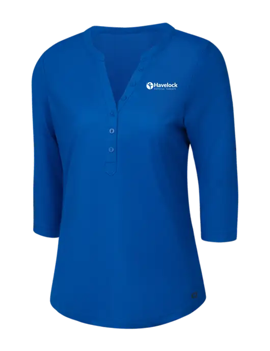 OGIO Royal Blue Jewel Henley w/Havelock Logo
