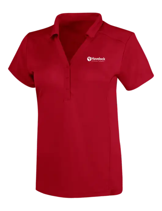 OGIO Red Womens Framework Polo w/Havelock Logo