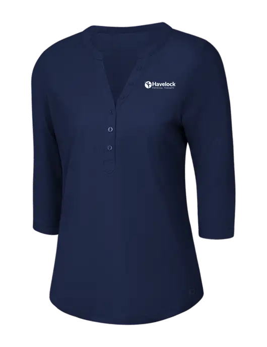 OGIO Navy Jewel Henley w/Havelock Logo