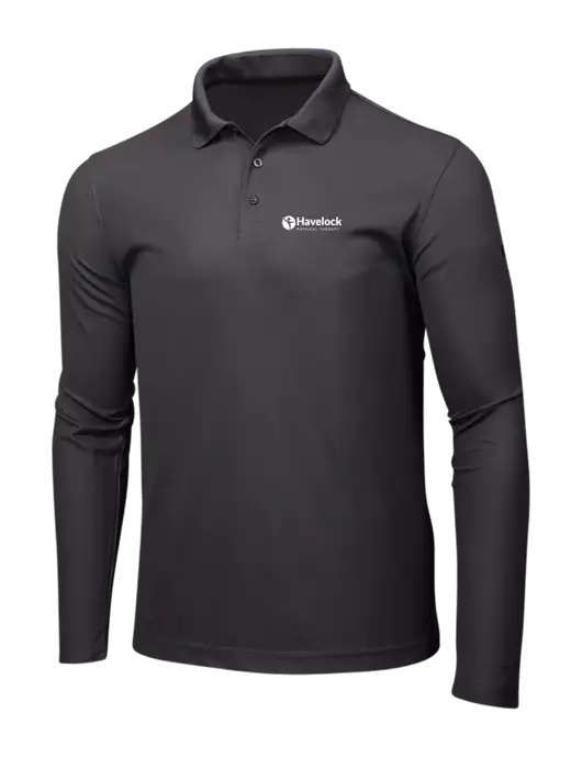OGIO Charcoal Grey Caliber 2.0 Long Sleeve Polo w/Havelock Logo