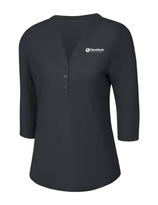 OGIO Charcoal Grey Jewel Henley w/Havelock Logo