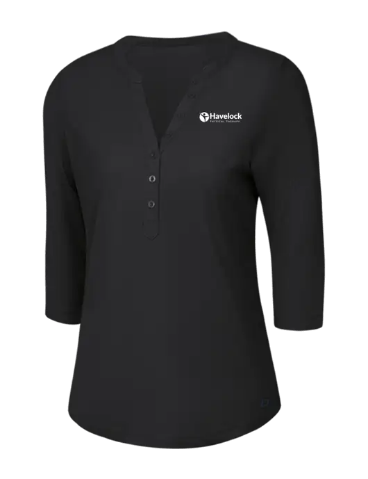 OGIO Blacktop Jewel Henley w/Havelock Logo