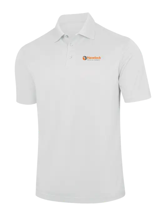 White Performance Fine Jacquard Polo w/Havelock Logo