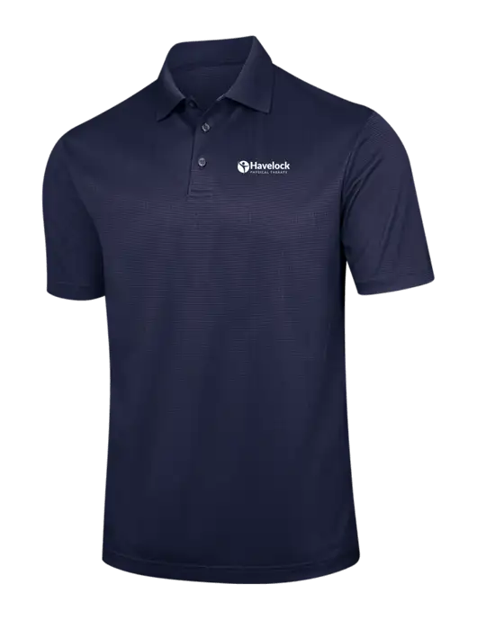 Navy Performance Fine Jacquard Polo w/Havelock Logo