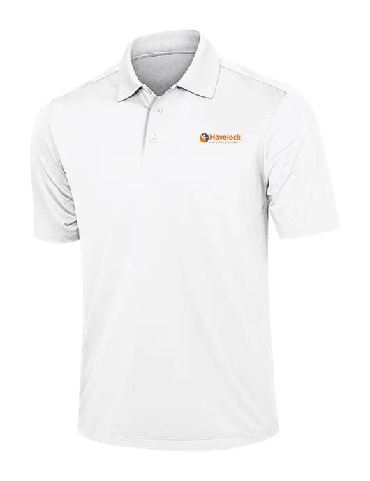 White Diamond Textured Jacquard Polo w/Havelock Logo