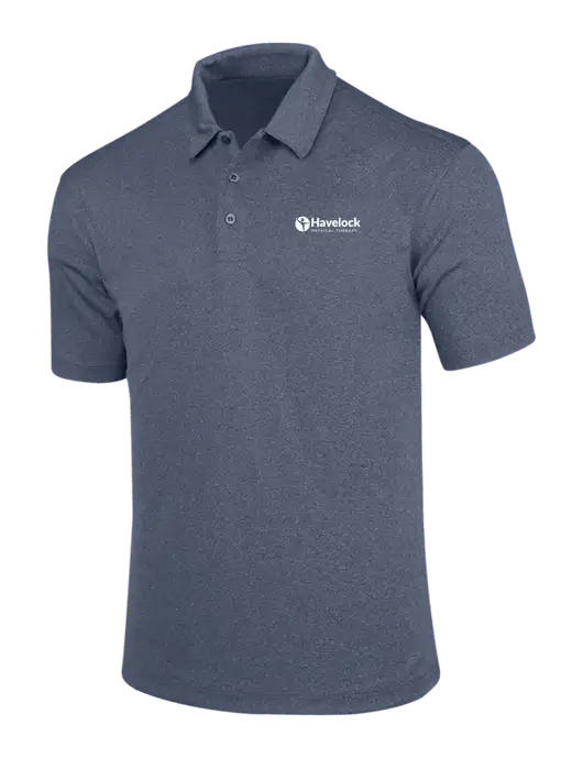 True Navy Trace Heather Polo w/Havelock Logo