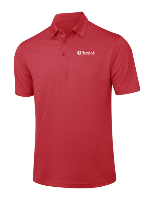Red Heather Contender Polo w/Havelock Logo