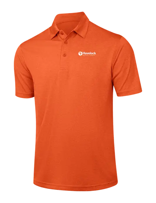 Orange Heather Contender Polo w/Havelock Logo