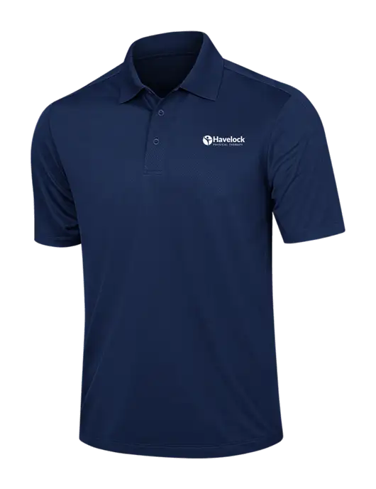 Dark Navy Diamond Textured Jacquard Polo w/Havelock Logo