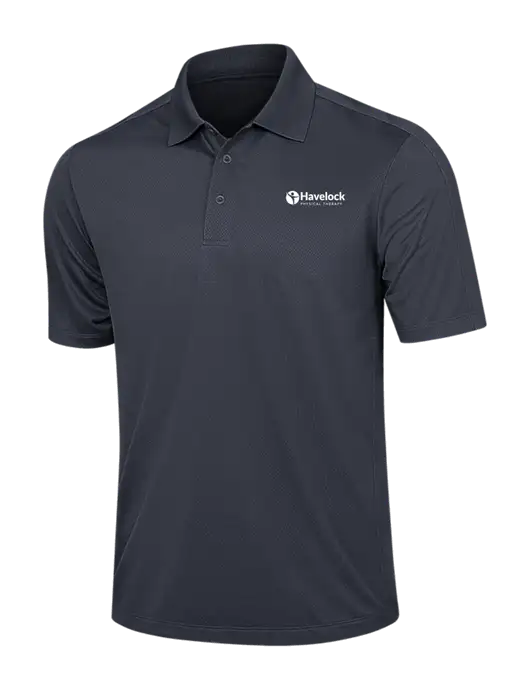 Dark Grey Diamond Textured Jacquard Polo w/Havelock Logo