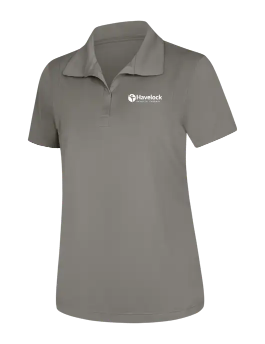 Womens Medium Grey Micropique Sport-Wick Polo w/Havelock Logo