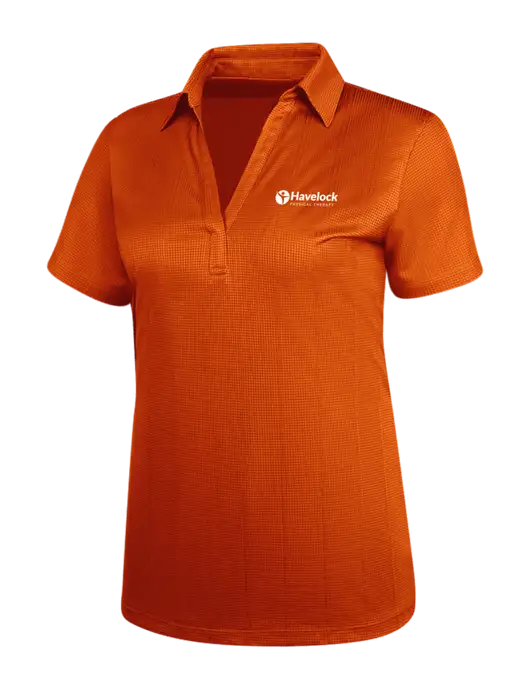Orange Womens Performance Fine Jacquard Polo w/Havelock Logo