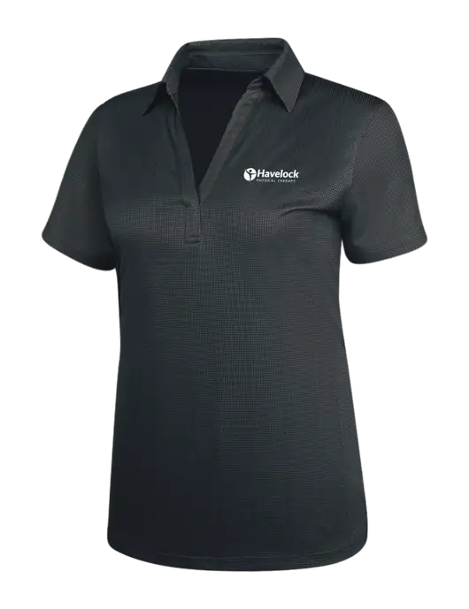 Dark Grey Womens Performance Fine Jacquard Polo w/Havelock Logo