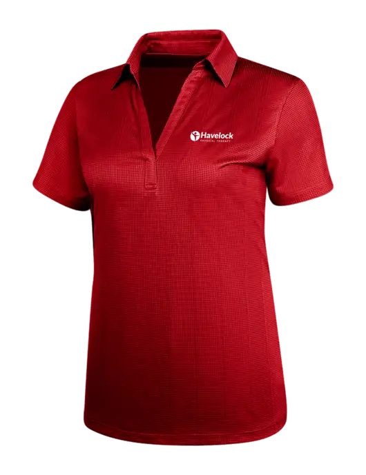 Red Womens Performance Fine Jacquard Polo w/Havelock Logo